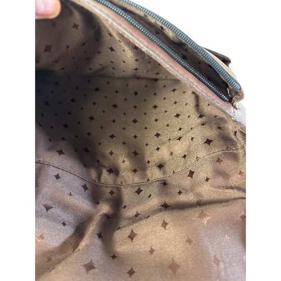 Fossil Brown Leather Crossbody Bag Key Charm Turnlock Clasp 10.5 in X 8.5 in - Picture 4 of 7